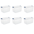 Sterilite 66 Qt. Latch Box Plastic, Stadium Blue, Set of 6