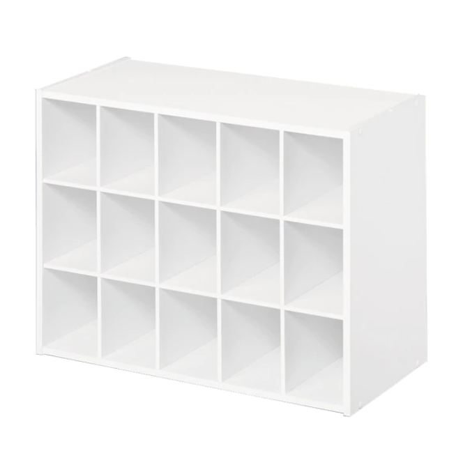 ClosetMaid 19.38-in H x 24.13-in W x 11.63-in D White Stackable Wood Laminate 15 Cube Organizer