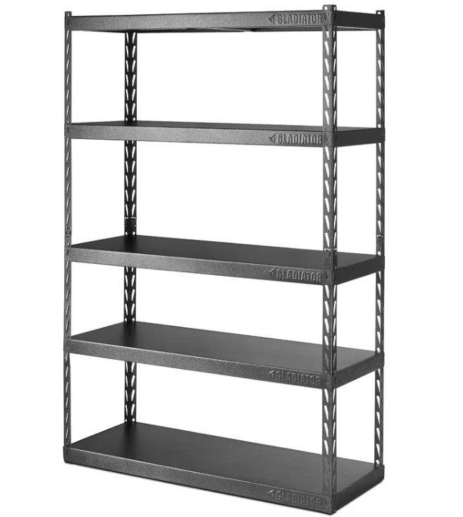 Gladiator GARK485TGG 5-Tier Steel Garage Storage Shelving Unit with EZ Connect (48 in. W x 72 in. H x 18 in. D)
