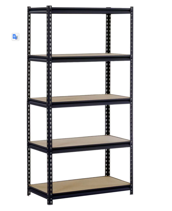 Muscle Rack Black 48″W x 24″D x 72″H 5-Shelf Steel Shelving