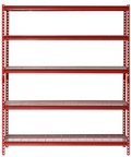 Muscle Rack Red 60″W x 24″D x 72″H 5-Shelf Steel Shelf Unit
