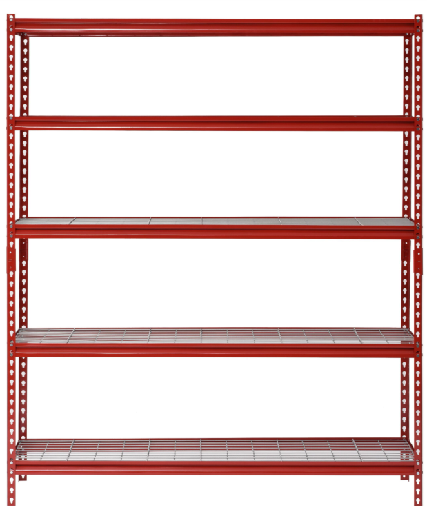 Muscle Rack Red 60″W x 24″D x 72″H 5-Shelf Steel Shelf Unit