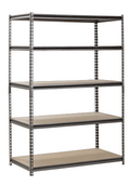 Muscle Rack 48″W x 24″D x 72″H 5-Shelf Steel Freestanding Shelves, Silver-Vein
