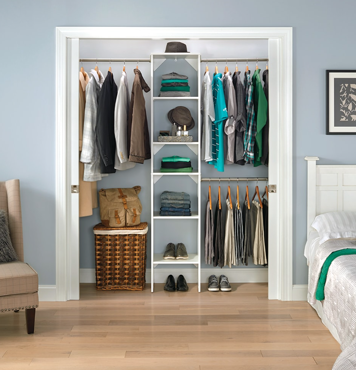 ClosetMaid BrightWood 4-ft to 9-ft W x 6.85-ft H White Wood Closet System