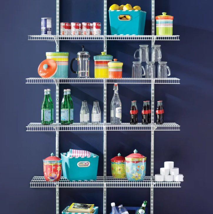 ClosetMaid 2845 ShelfTrack 16.75 in. D x 48 in. W x 80 in. H White Wire Utility Steel Closet System Kit