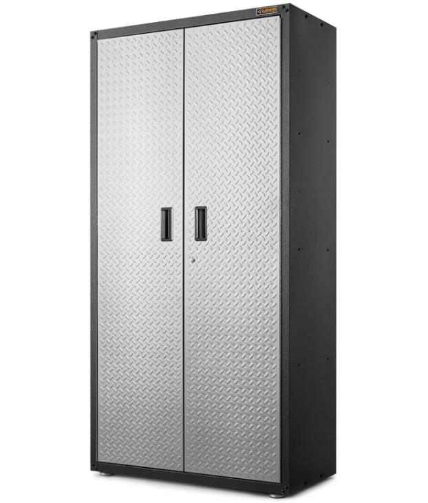 Gladiator GALG36KDYG Ready-to-Assemble Steel Freestanding Garage Cabinet in Silver Tread (36 in. W x 72 in. H x 18 in. D)