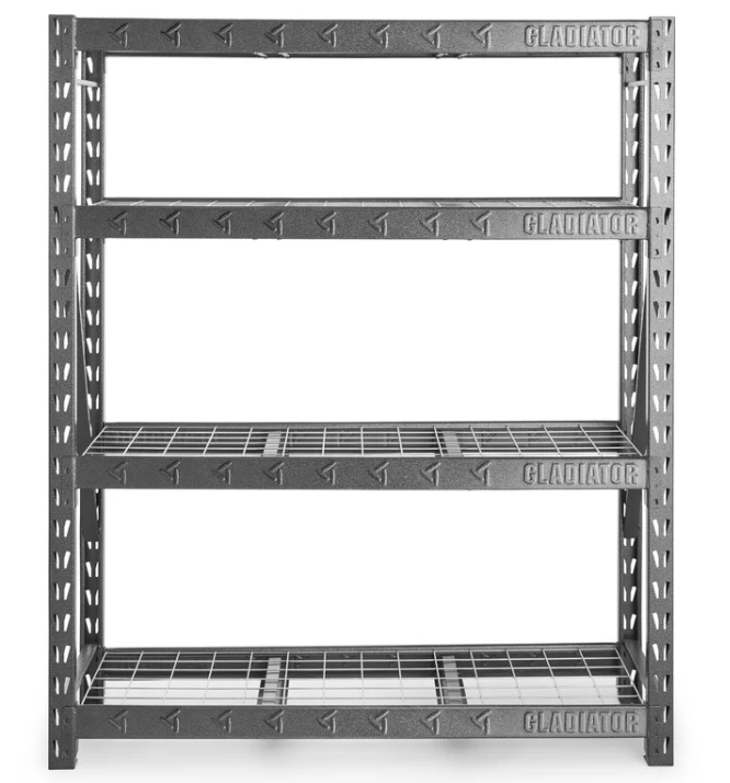 Gladiator GARS604TEG 4-Tier Welded Steel Garage Storage Shelving Unit (60 in. W x 72 in. H x 18 in. D)